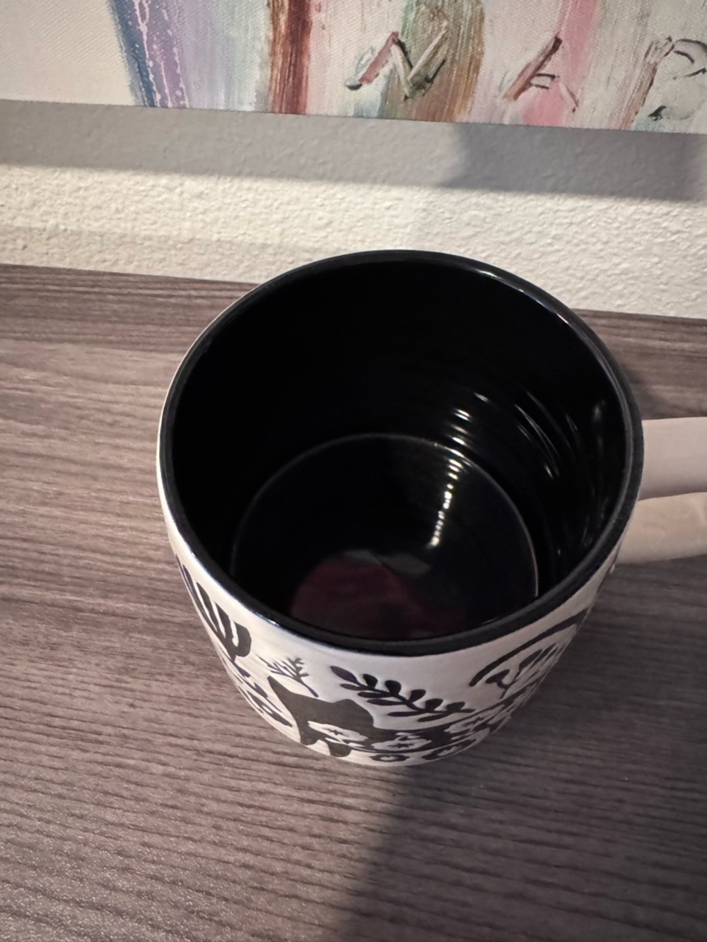 Black Cat Floral Mug - Picture 2 of 4